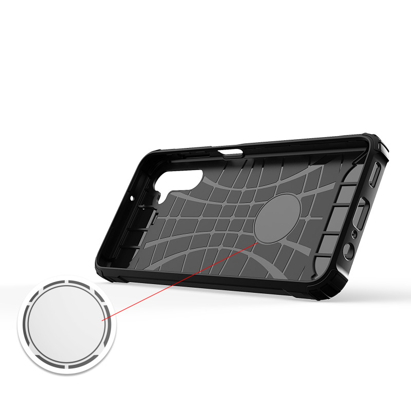 Hybrid Armor šarvuotas hibridinis dėklo dangtelis, skirtas Samsung Galaxy A13 5G juodas