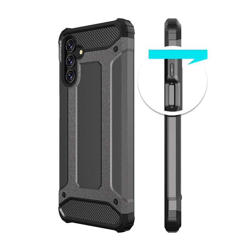 Hybrid Armor šarvuotas hibridinis dėklo dangtelis, skirtas Samsung Galaxy A13 5G juodas