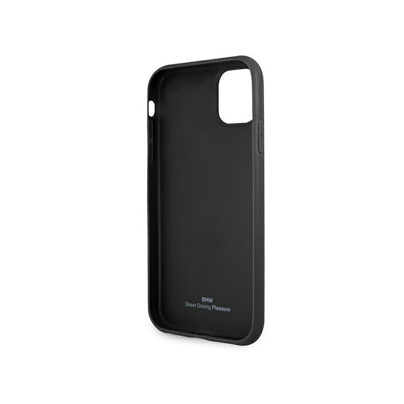 BMW Leather Curve perforuotas dėklas iPhone 11 / Xr - raudonas