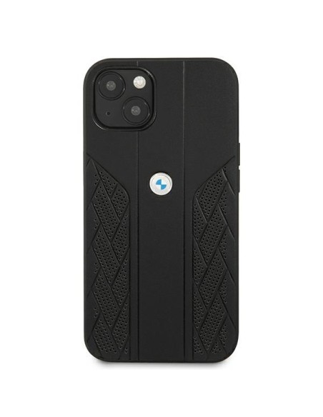 BMW Leather Curve Perforate dėklas iPhone 13 mini - juodas BMW Leather Curve Perforate dėklas iPhone 13 mini - juodas
