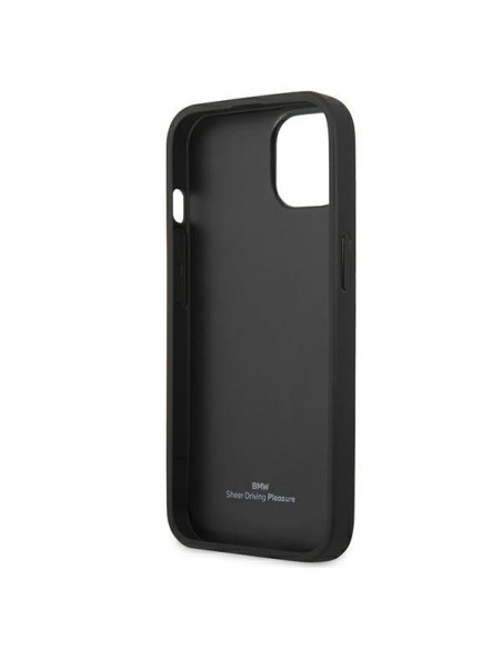 BMW Leather Curve Perforate dėklas iPhone 13 mini - juodas BMW Leather Curve Perforate dėklas iPhone 13 mini - juodas