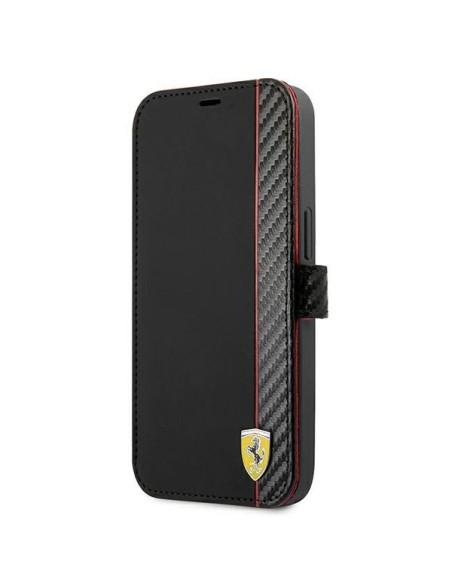 Ferrari On Track Carbon Stripe dėklas iPhone 13 mini - juodas Ferrari On Track Carbon Stripe dėklas iPhone 13 mini - juodas