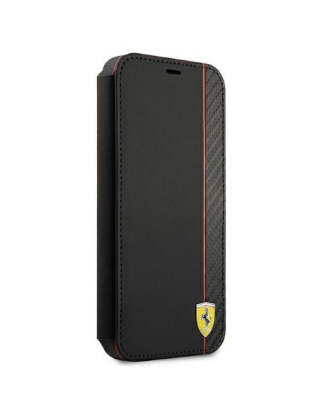 Ferrari On Track Carbon Stripe dėklas iPhone 13 mini - juodas Ferrari On Track Carbon Stripe dėklas iPhone 13 mini - juodas