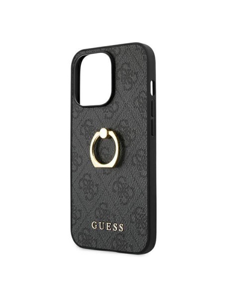Guess 4G Ring Stand dėklas skirtas iPhone 13 Pro / iPhone 13 - pilkas Guess 4G Ring Stand dėklas skirtas iPhone 13 Pro / iPhone 13 - pilkas
