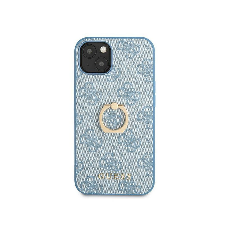 Guess 4G Ring Stand dėklas iPhone 13 mini - mėlynas
