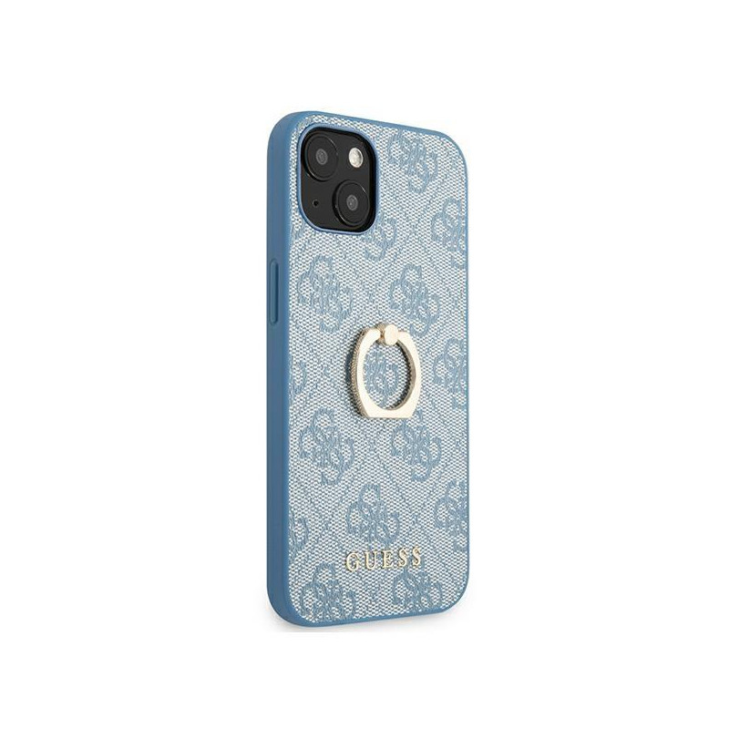 Guess 4G Ring Stand dėklas iPhone 13 mini - mėlynas