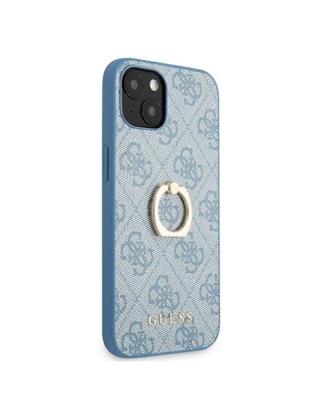 Guess 4G Ring Stand dėklas iPhone 13 mini - mėlynas Guess 4G Ring Stand dėklas iPhone 13 mini - mėlynas
