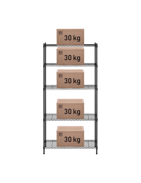Ažūrinė vielinė laikymo lentyna juoda 180x90x35cm iki 150kg Ažūrinė vielinė laikymo lentyna juoda 180x90x35cm iki 150kg