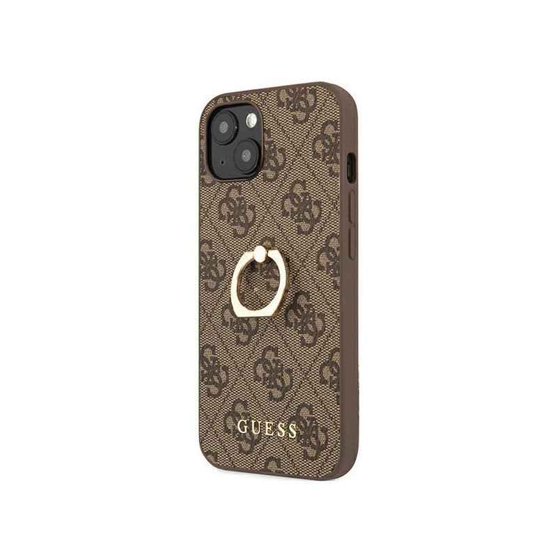 Guess 4G Ring Stand dėklas iPhone 13 mini - rudas