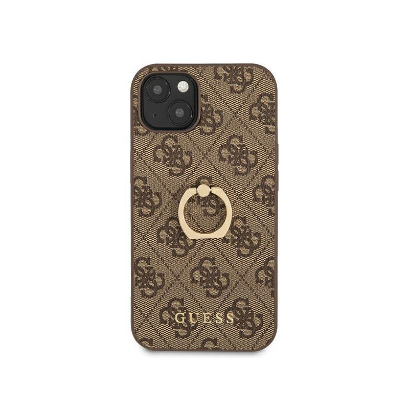 Guess 4G Ring Stand dėklas iPhone 13 mini - rudas