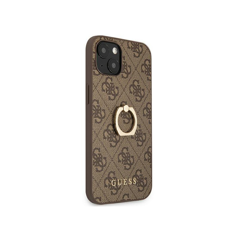 Guess 4G Ring Stand dėklas iPhone 13 mini - rudas