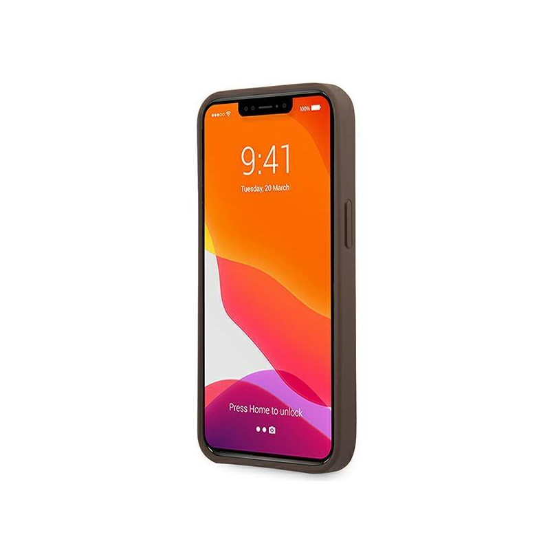 Guess 4G Ring Stand dėklas iPhone 13 mini - rudas