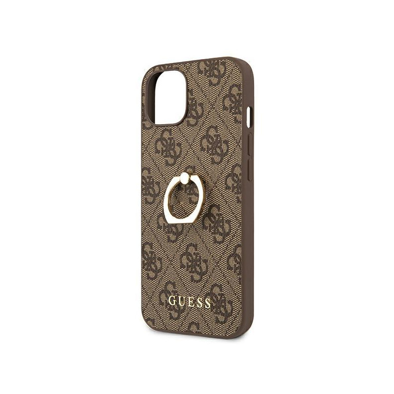 Guess 4G Ring Stand dėklas iPhone 13 mini - rudas
