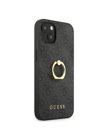 Guess 4G Ring Stand dėklas iPhone 13 mini - pilkas Guess 4G Ring Stand dėklas iPhone 13 mini - pilkas