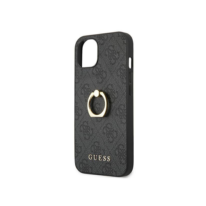 Guess 4G Ring Stand dėklas iPhone 13 mini - pilkas