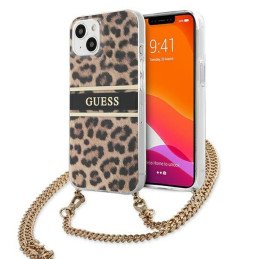 Guess Leopard dėklas iPhone 13 mini - šviesiai rudas