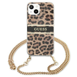 Guess Leopard dėklas iPhone 13 mini - šviesiai rudas