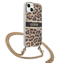 Guess Leopard dėklas iPhone 13 mini - šviesiai rudas