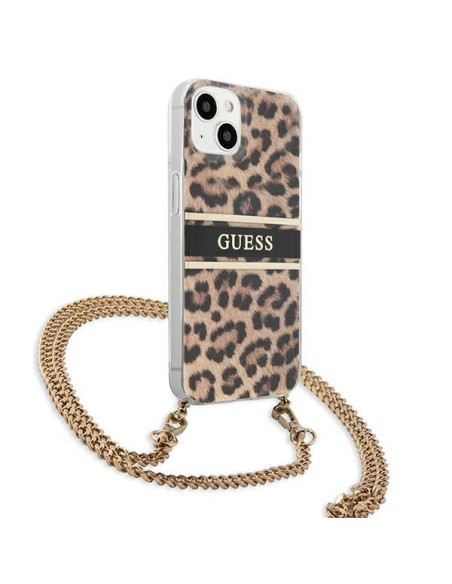 Guess Leopard dėklas iPhone 13 mini - šviesiai rudas Guess Leopard dėklas iPhone 13 mini - šviesiai rudas