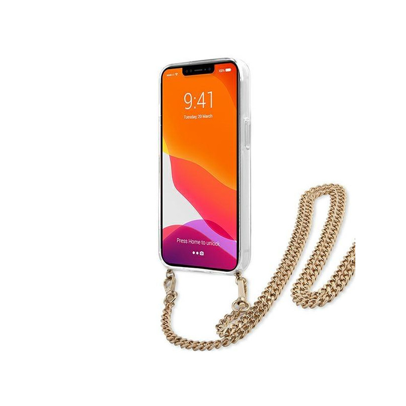 Guess Leopard dėklas iPhone 13 mini - šviesiai rudas