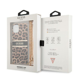 Guess Leopard dėklas iPhone 13 mini - šviesiai rudas