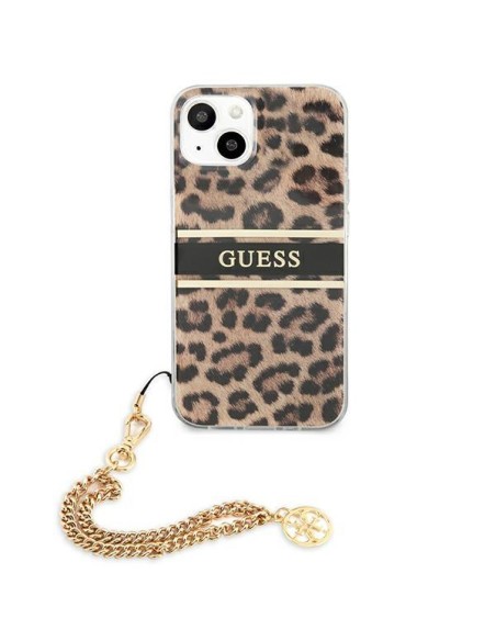 Guess Gold Chain dėklas iPhone 13 mini - rudos dėmės Guess Gold Chain dėklas iPhone 13 mini - rudos dėmės