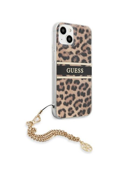 Guess Gold Chain dėklas iPhone 13 mini - rudos dėmės Guess Gold Chain dėklas iPhone 13 mini - rudos dėmės