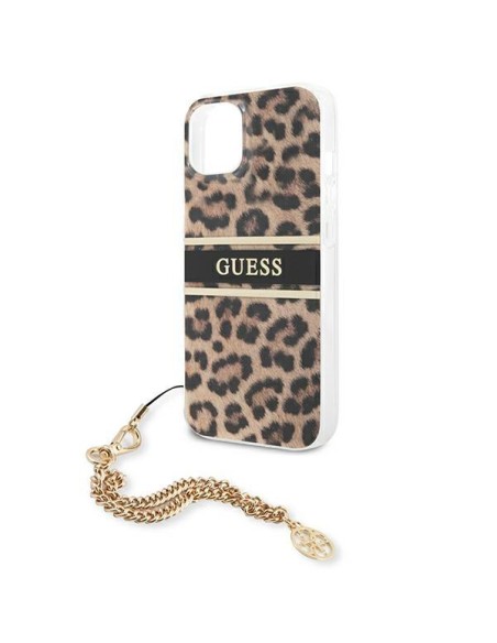 Guess Gold Chain dėklas iPhone 13 mini - rudos dėmės Guess Gold Chain dėklas iPhone 13 mini - rudos dėmės