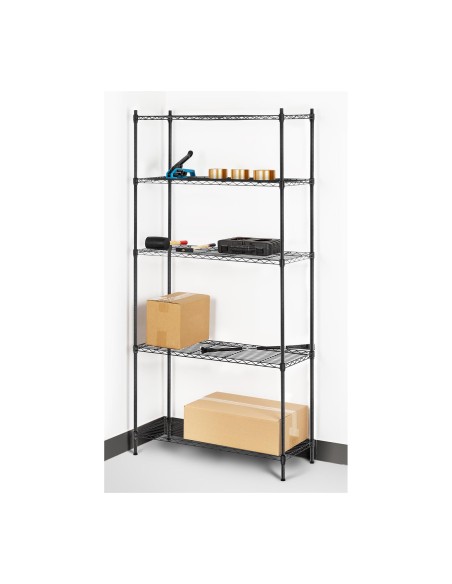 Ažūrinė vielinė laikymo lentyna juoda 180x90x35cm iki 150kg Ažūrinė vielinė laikymo lentyna juoda 180x90x35cm iki 150kg