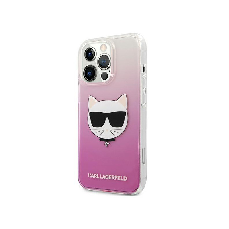 Karl Lagerfeld Choupette Head dėklas, skirtas iPhone 13 Pro / iPhone 13 - rožinis