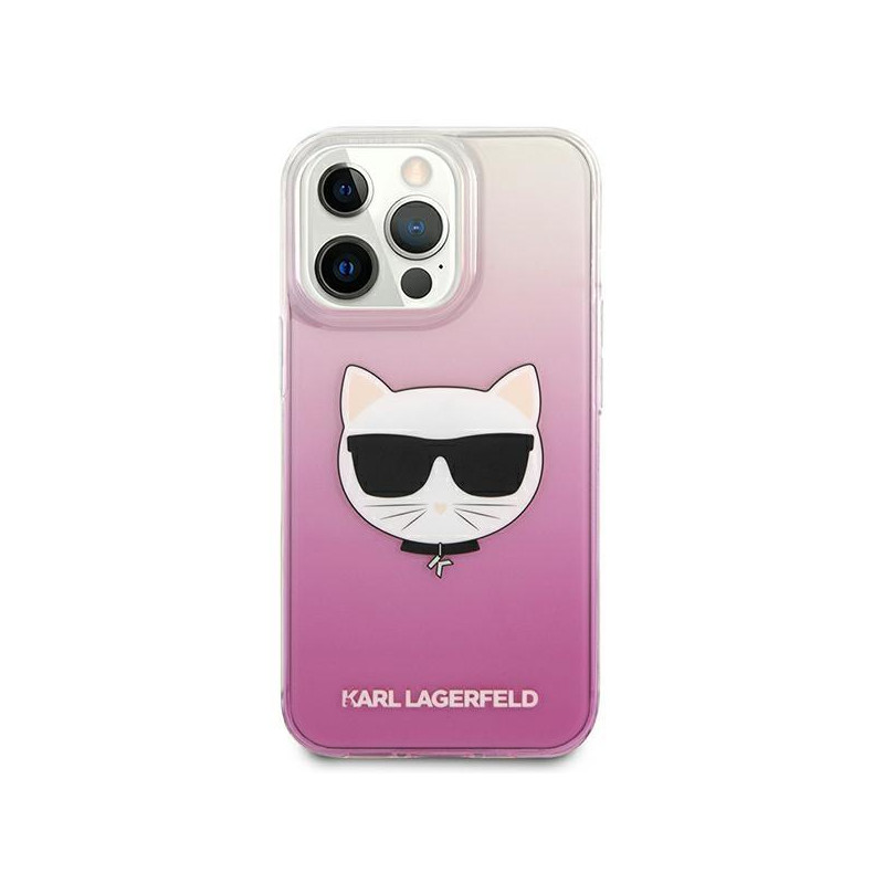 Karl Lagerfeld Choupette Head dėklas, skirtas iPhone 13 Pro / iPhone 13 - rožinis