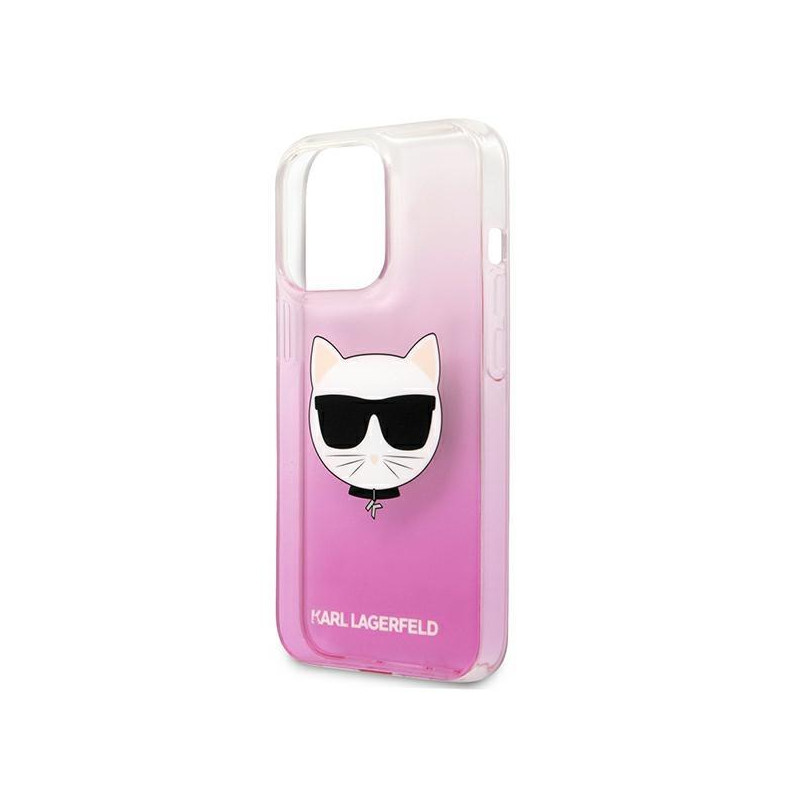 Karl Lagerfeld Choupette Head dėklas, skirtas iPhone 13 Pro / iPhone 13 - rožinis