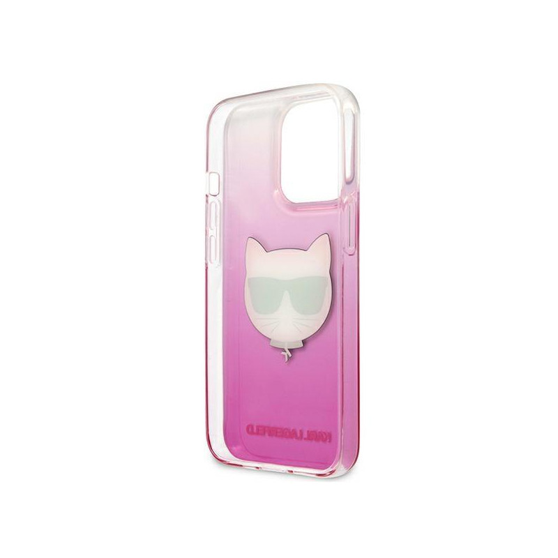 Karl Lagerfeld Choupette Head dėklas, skirtas iPhone 13 Pro / iPhone 13 - rožinis