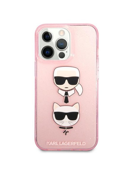 Karl Lagerfeld Glitter Karl& 39 s & Choupette Head dėklas, skirtas iPhone 13 Pro / iPhone 13 - rožinis Karl Lagerfeld Glitter Karl& 39 s & Choupette Head dėklas, skirtas iPhone 13 Pro / iPhone 13 - rožinis