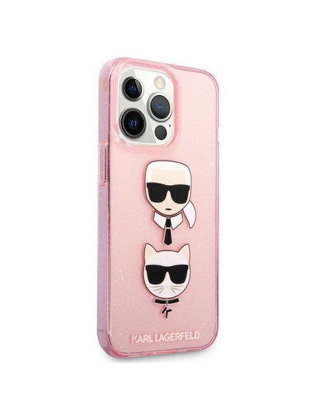 Karl Lagerfeld Glitter Karl& 39 s & Choupette Head dėklas, skirtas iPhone 13 Pro / iPhone 13 - rožinis Karl Lagerfeld Glitter Karl& 39 s & Choupette Head dėklas, skirtas iPhone 13 Pro / iPhone 13 - rožinis