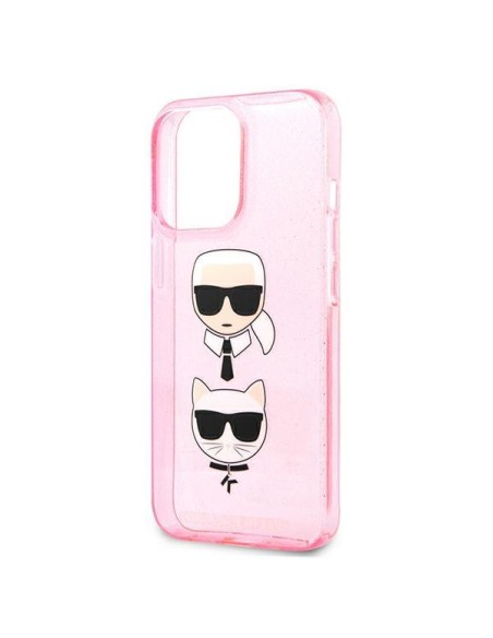 Karl Lagerfeld Glitter Karl& 39 s & Choupette Head dėklas, skirtas iPhone 13 Pro / iPhone 13 - rožinis Karl Lagerfeld Glitter Karl& 39 s & Choupette Head dėklas, skirtas iPhone 13 Pro / iPhone 13 - rožinis