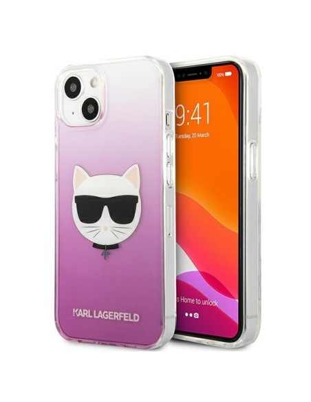 Karl Lagerfeld Choupette Head dėklas iPhone 13 mini - rožinis Karl Lagerfeld Choupette Head dėklas iPhone 13 mini - rožinis