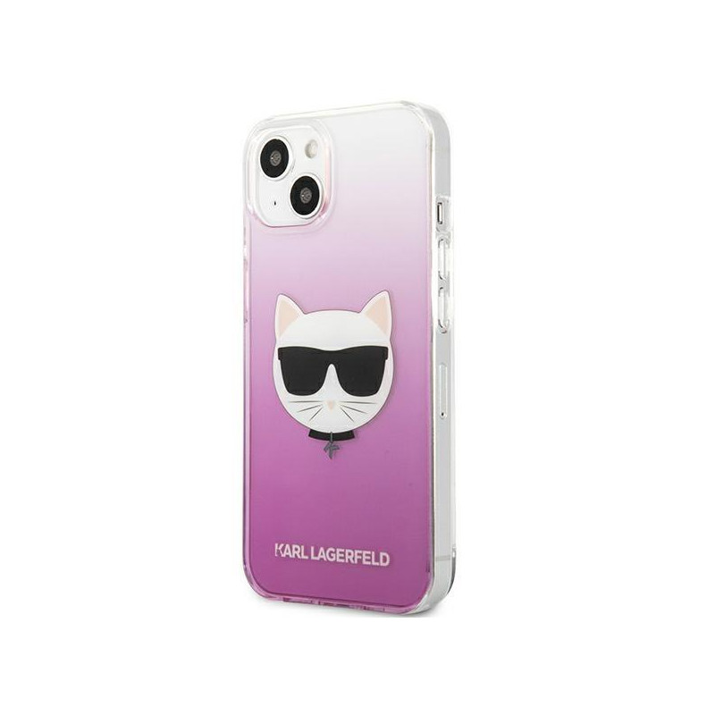 Karl Lagerfeld Choupette Head dėklas iPhone 13 mini - rožinis