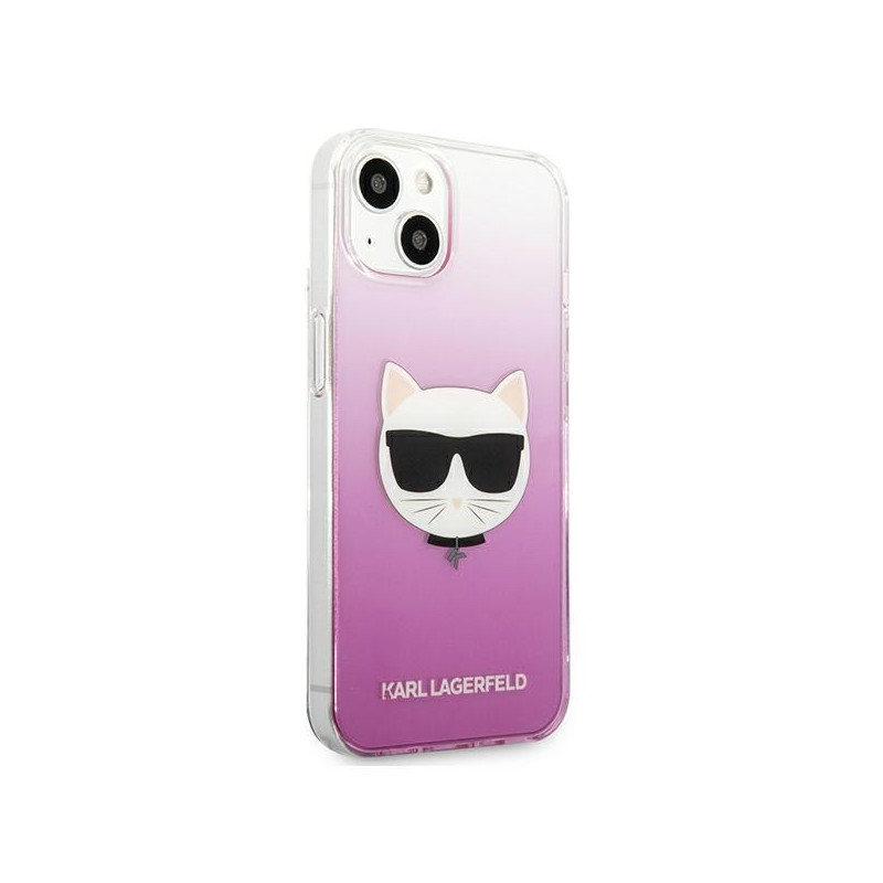 Karl Lagerfeld Choupette Head dėklas iPhone 13 mini - rožinis