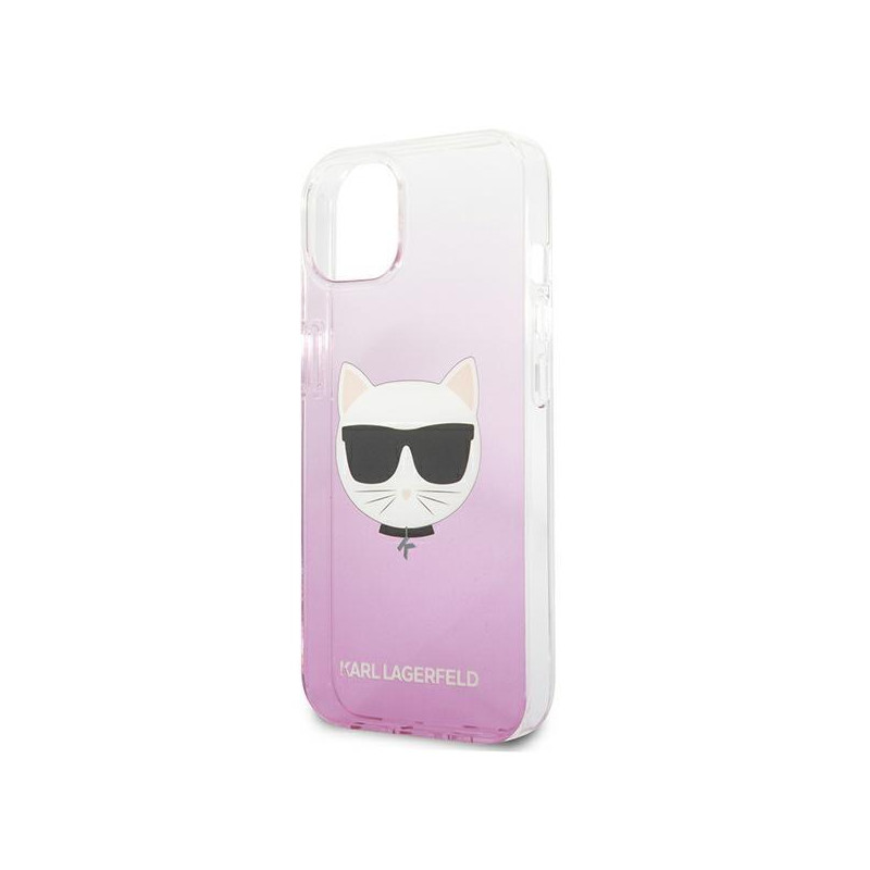 Karl Lagerfeld Choupette Head dėklas iPhone 13 mini - rožinis