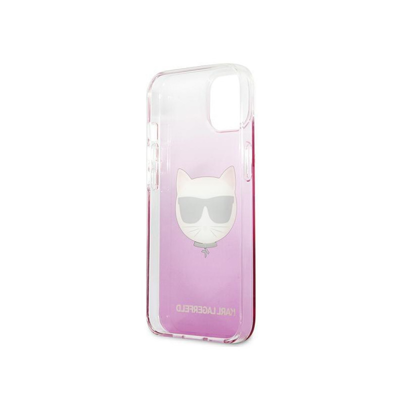 Karl Lagerfeld Choupette Head dėklas iPhone 13 mini - rožinis