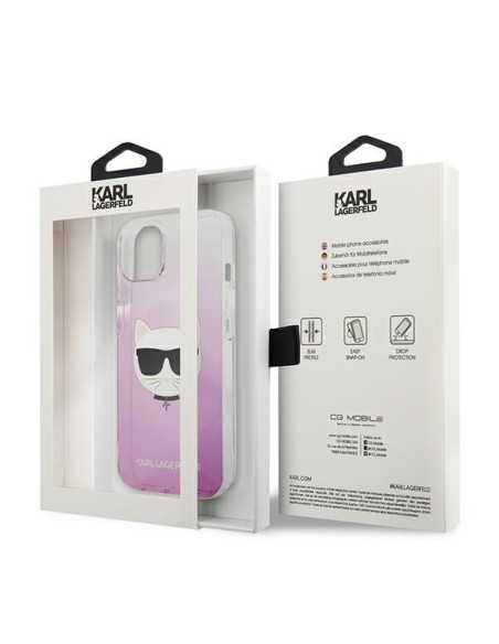 Karl Lagerfeld Choupette Head dėklas iPhone 13 mini - rožinis Karl Lagerfeld Choupette Head dėklas iPhone 13 mini - rožinis
