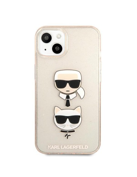Karl Lagerfeld Glitter Karl& 39 s & Choupette Head dėklas iPhone 13 mini - auksinis Karl Lagerfeld Glitter Karl& 39 s & Choupette Head dėklas iPhone 13 mini - auksinis