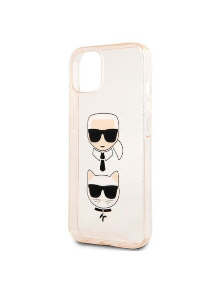 Karl Lagerfeld Glitter Karl& 39 s & Choupette Head dėklas iPhone 13 mini - auksinis Karl Lagerfeld Glitter Karl& 39 s & Choupette Head dėklas iPhone 13 mini - auksinis