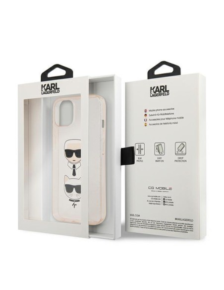 Karl Lagerfeld Glitter Karl& 39 s & Choupette Head dėklas iPhone 13 mini - auksinis Karl Lagerfeld Glitter Karl& 39 s & Choupette Head dėklas iPhone 13 mini - auksinis