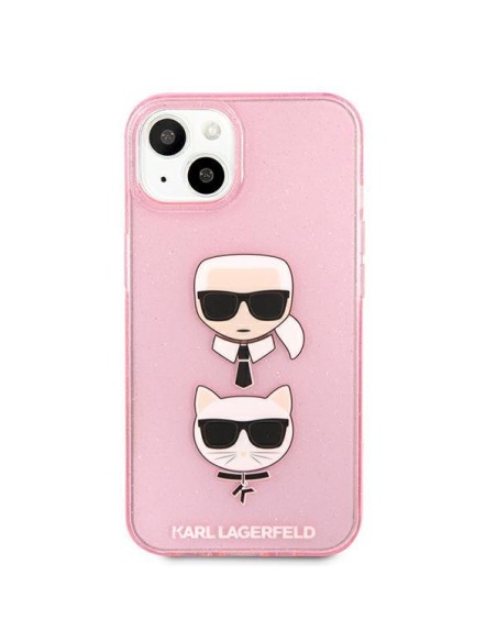 Karl Lagerfeld Glitter Karl& 39 s & Choupette Head dėklas iPhone 13 mini - rožinis Karl Lagerfeld Glitter Karl& 39 s & Choupette Head dėklas iPhone 13 mini - rožinis