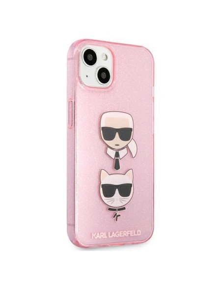 Karl Lagerfeld Glitter Karl& 39 s & Choupette Head dėklas iPhone 13 mini - rožinis Karl Lagerfeld Glitter Karl& 39 s & Choupette Head dėklas iPhone 13 mini - rožinis