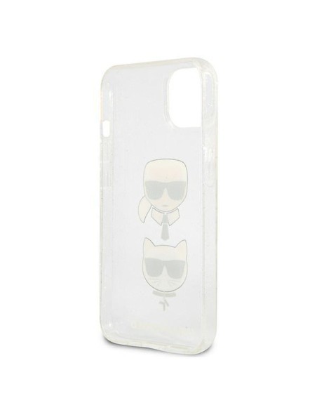 Karl Lagerfeld Glitter Karl& 39 s & Choupette Head dėklas iPhone 13 mini - sidabrinis Karl Lagerfeld Glitter Karl& 39 s & Choupette Head dėklas iPhone 13 mini - sidabrinis