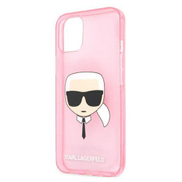 Karl Lagerfeld Glitter Karl& 39 s Head dėklas iPhone 13 mini - rožinis