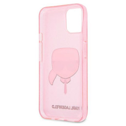 Karl Lagerfeld Glitter Karl& 39 s Head dėklas iPhone 13 mini - rožinis